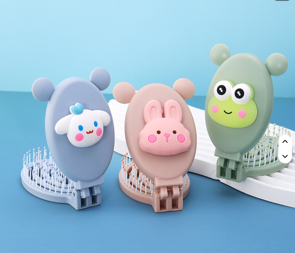 Mini Peigne Pliable Enfant – Miroir Intégré 🪞💖