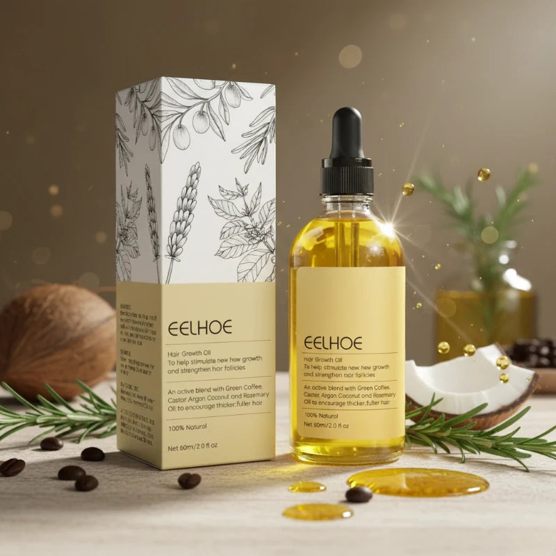 Huile Essentielle de Cheveux Végan – Renforcement & Croissance Eelhoe 60 ml