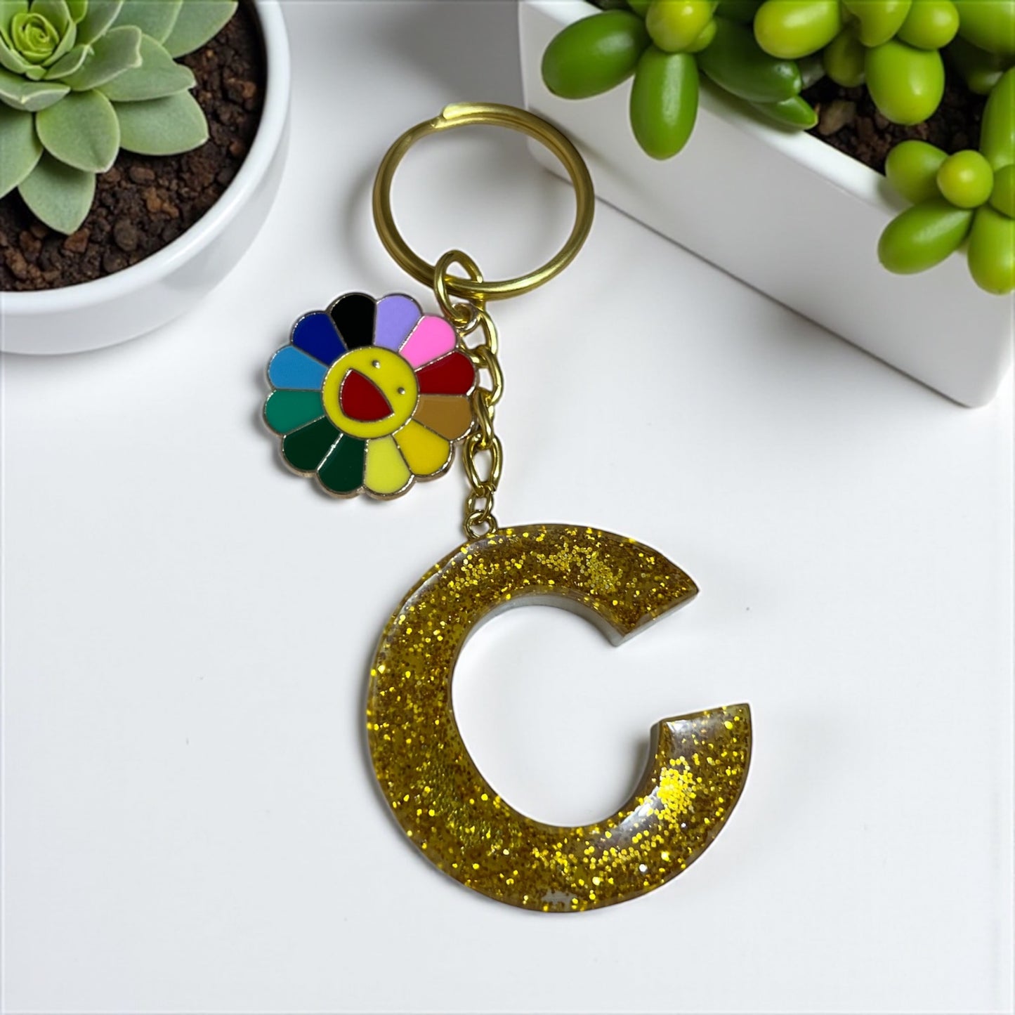 đš CrĂ©ations en rĂ©sine Ă©poxy â Uniques & colorĂ©es - Porte clĂ©s alphabet