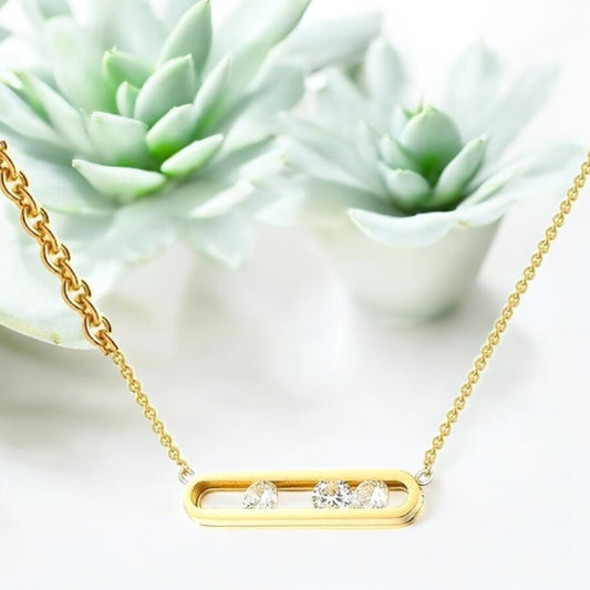 Chaîne collier acier inoxydable « or » zirconiums 🫶🏼