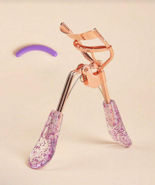 Recourbe-Cils Plaqué Or Rose – Poignée Violette Pailletée 💜✨