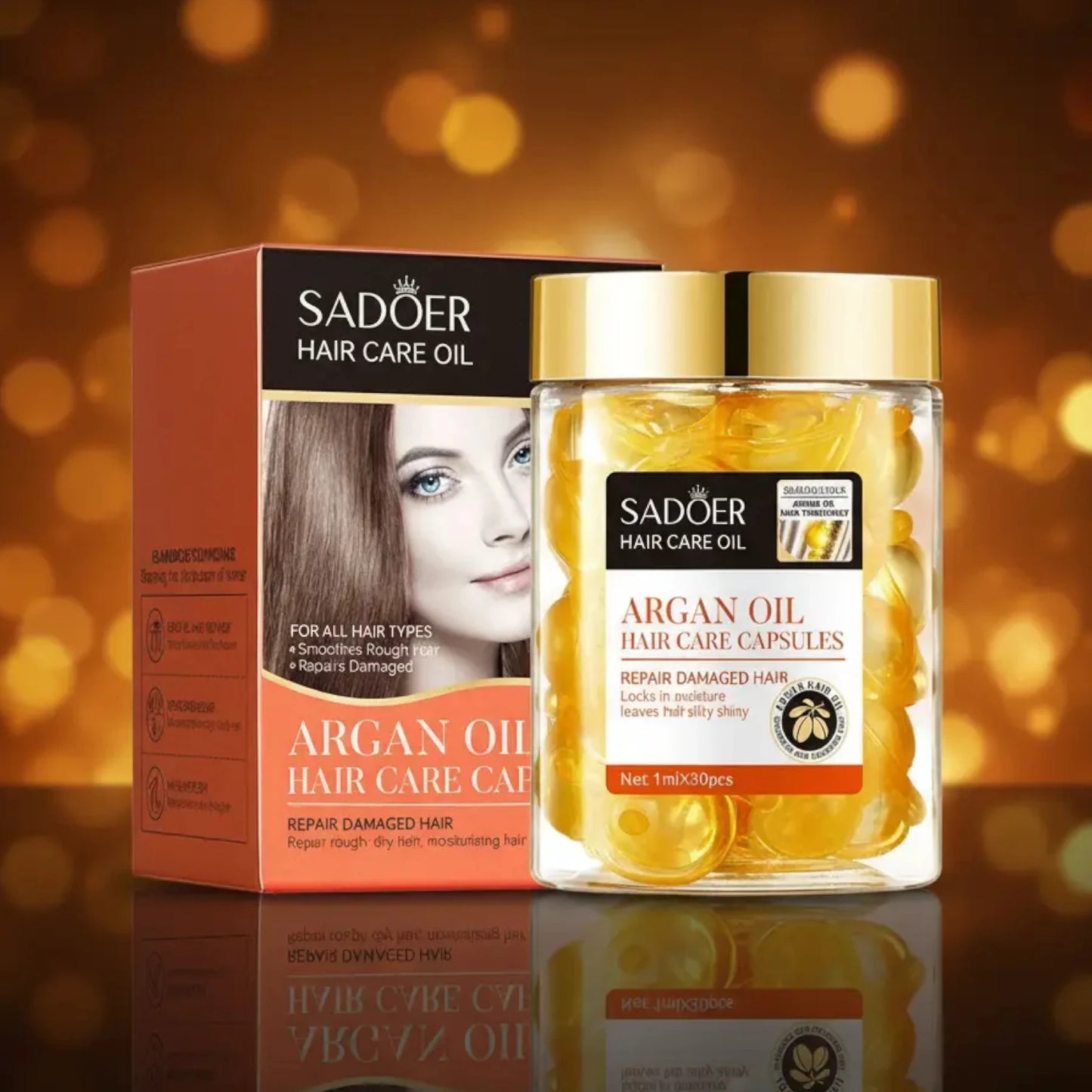 L’Or du Maroc ! 💎 Huile Essentielle d’Argan pour Cheveux 30 Capsules – SADOER (Soin Réparateur Anti-Frisottis) ✨