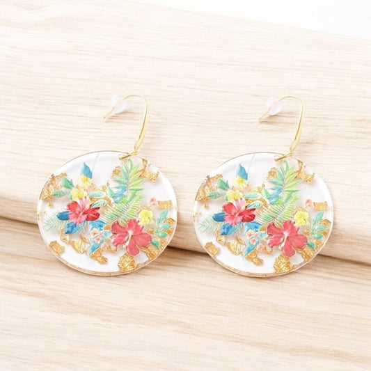 🌸 Boucles d’Oreilles Fantaisie – Motif Floral 🌸