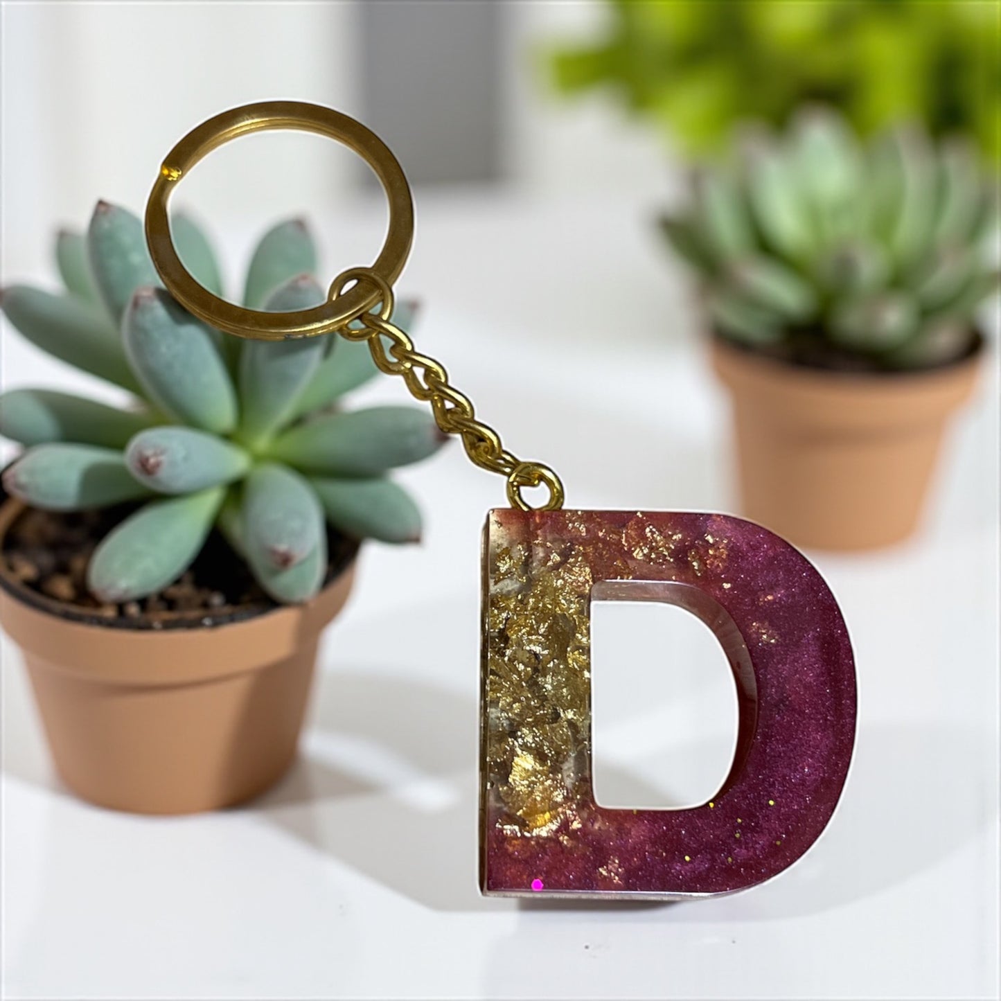 🎨 Créations en résine époxy – Uniques & colorées - Porte clés alphabet