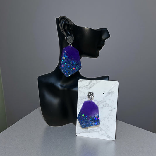 ✨ Boucles d’Oreilles Résine Époxy – Création Unique