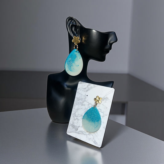 ✨ Boucles d’Oreilles Résine Époxy – Création Unique
