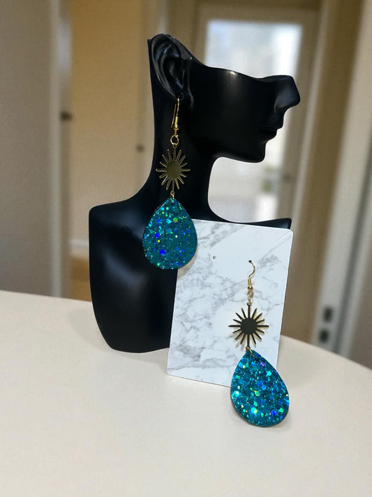 ✨ Boucles d’Oreilles Résine Époxy – Création Unique