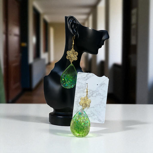 ✨ Boucles d’Oreilles Résine Époxy – Création Unique