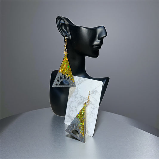 ✨ Boucles d’Oreilles Résine Époxy – Création Unique