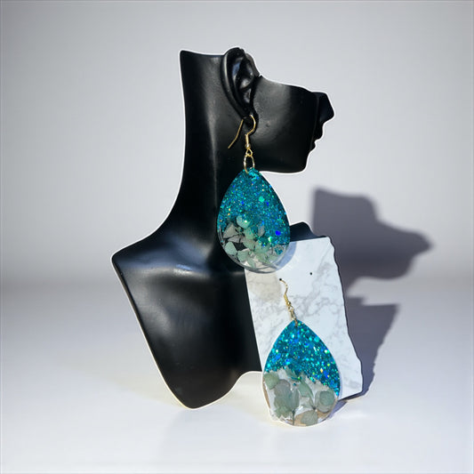 ✨ Boucles d’Oreilles Résine Époxy – Création Unique