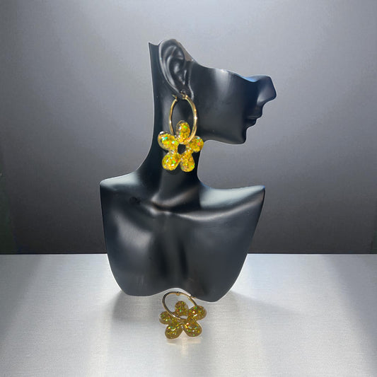 ✨ Boucles d’Oreilles Résine Époxy – Création Unique