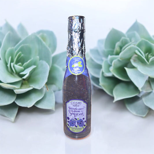 ✨ Gel Mousse de Bain Champagne – Parfum Myrtille – Cosmi Premium ✨
