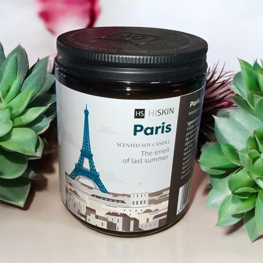 🕯️ Bougie en Cire de Soja Naturelle – Collection Premium “PARIS” – 200 ml – HiSkin