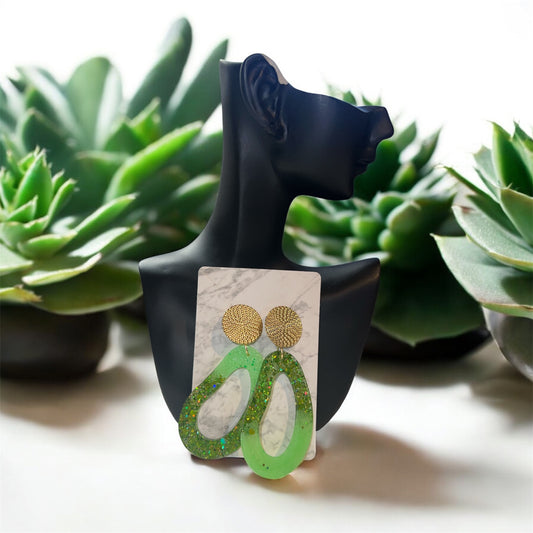 ✨ Boucles d’Oreilles Résine Époxy – Création Unique