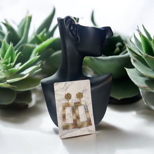 ✨ Boucles d’Oreilles Résine Époxy – Création Unique