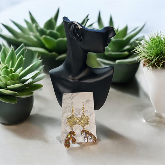 ✨ Boucles d’Oreilles Résine Époxy – Création Unique