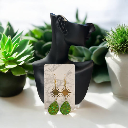 ✨ Boucles d’Oreilles Résine Époxy – Création Unique
