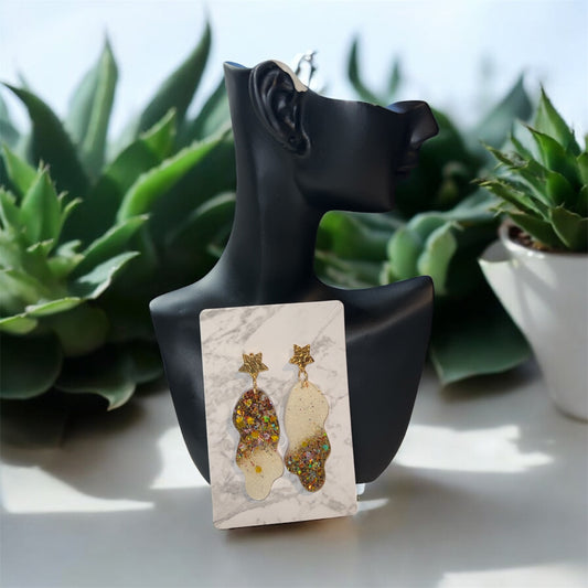 ✨ Boucles d’Oreilles Résine Époxy – Création Unique