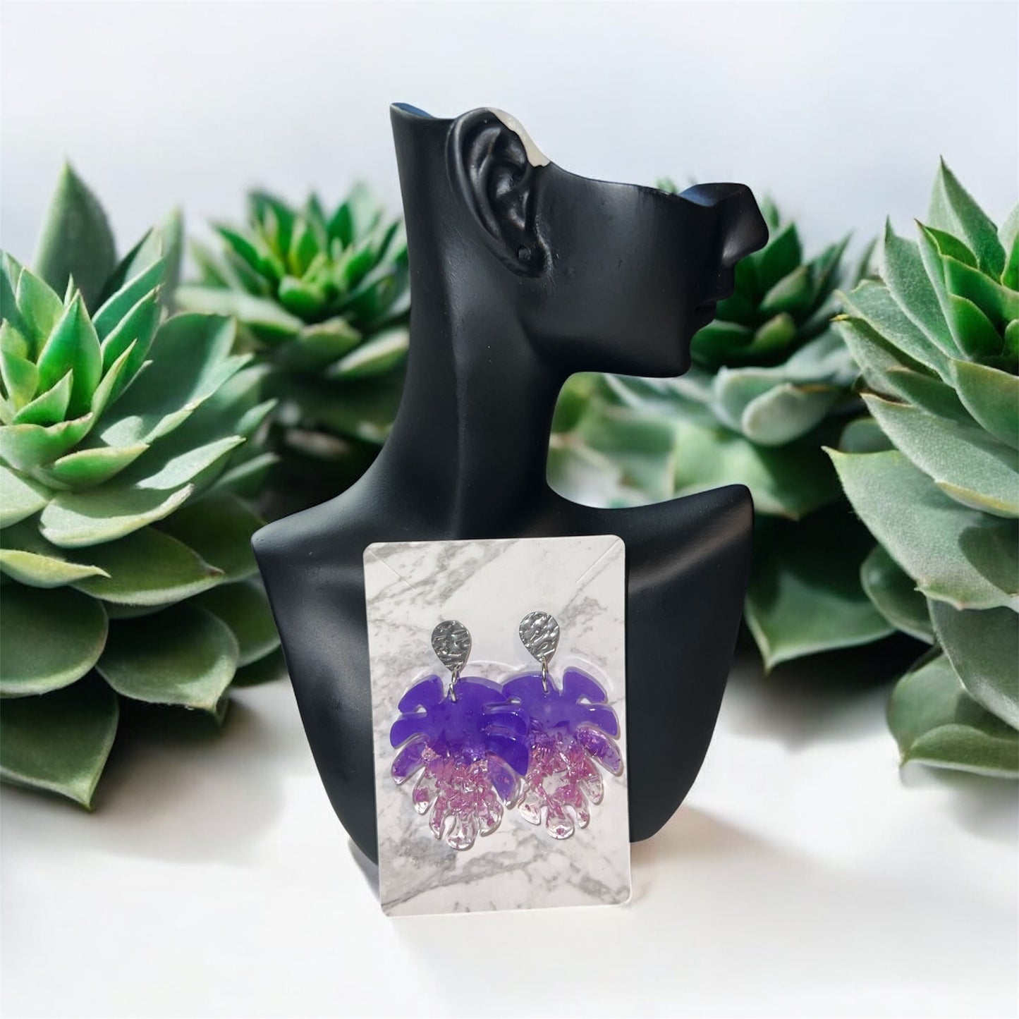 ✨ Boucles d’Oreilles Résine Époxy – Création Unique