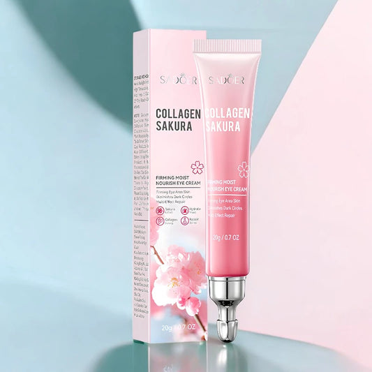 🌸 Crème Contour des Yeux Fermeté au Collagène & Sakura – SADOER (20 g)