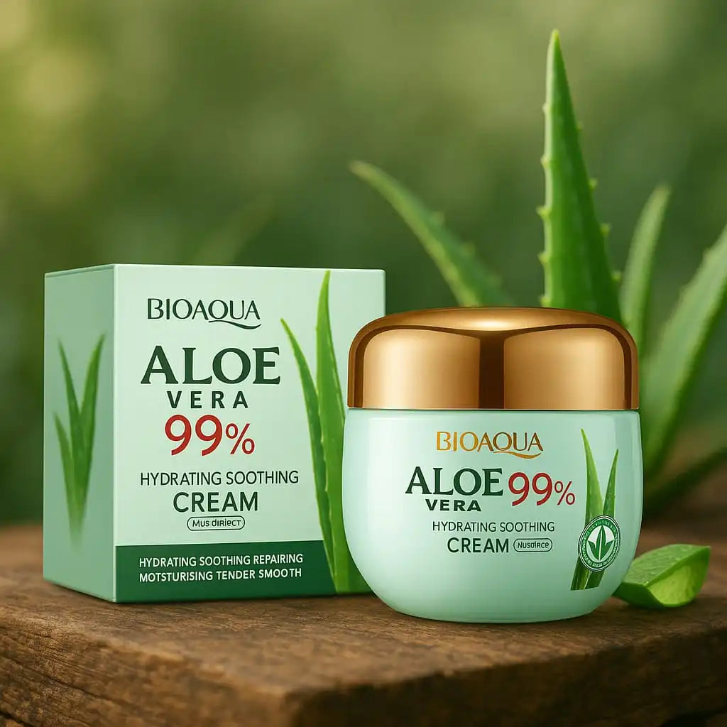 🌱 Crème Visage à l’Aloe Vera 99% – Bioaqua (50 g)